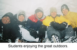 Students enjoying the outdoors.