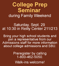 SBU College Prep Seminar at Family Weekend.