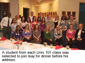 Students were invited to join Isay for dinner.