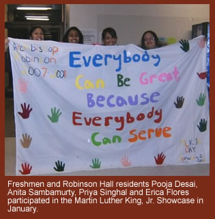Students participating in a Martin Luther King Jr. Day event.