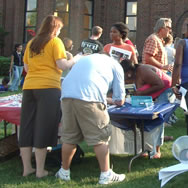 Students at the Organizations Fair.