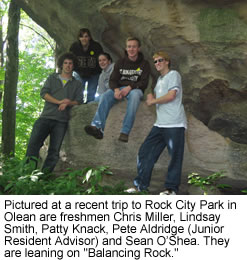 Students at Rock City Park in Olean.
