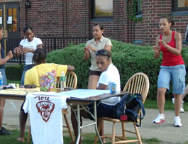 Students at the Organizations Fair.