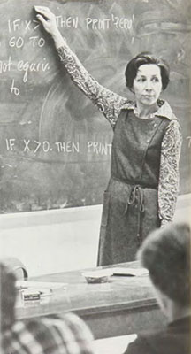 Dr. Myra J. Reed at the blackboard