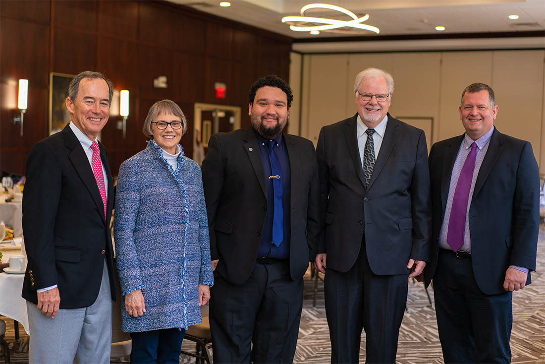 From left are Les and Eileen Quick, Jordan Mejia, Dr. Joseph Zimmer and Bob Van Wicklin.