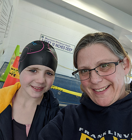 Pictured_Franklinville PAWS Swim Coach Jennifer Landow and daughter