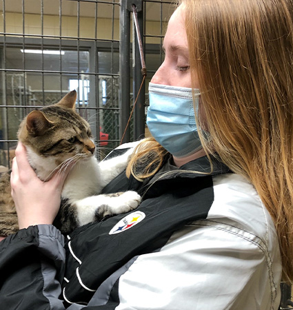 Pictured_Kaitlin and shelter cat
