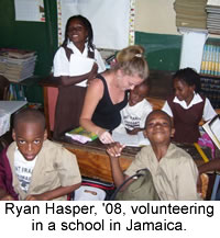 Junior Ryan Hasper volunteering in Jamaica.