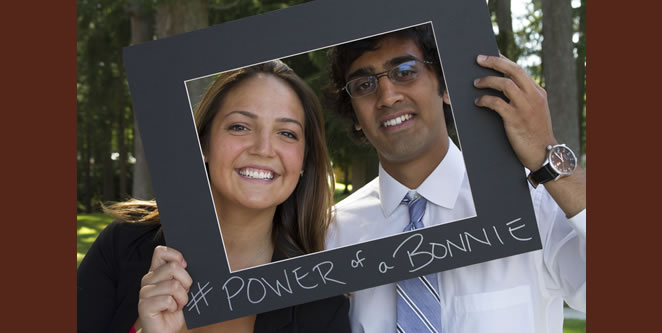 Pictured: Emma Stappenbeck, '17, and Vikas Kotha, '15