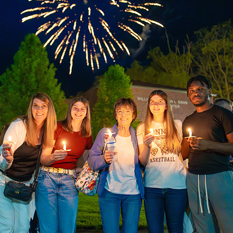 Fireworks during Senior Candlelight Ceremony