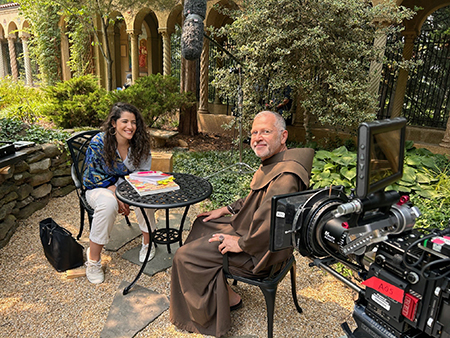 Fr. Michael with Ariella during filming