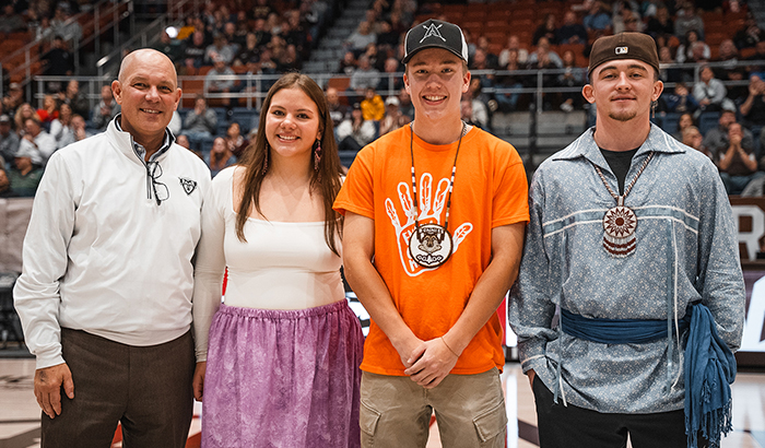 Indigenous Student Confederacy leaders with President Gingerich