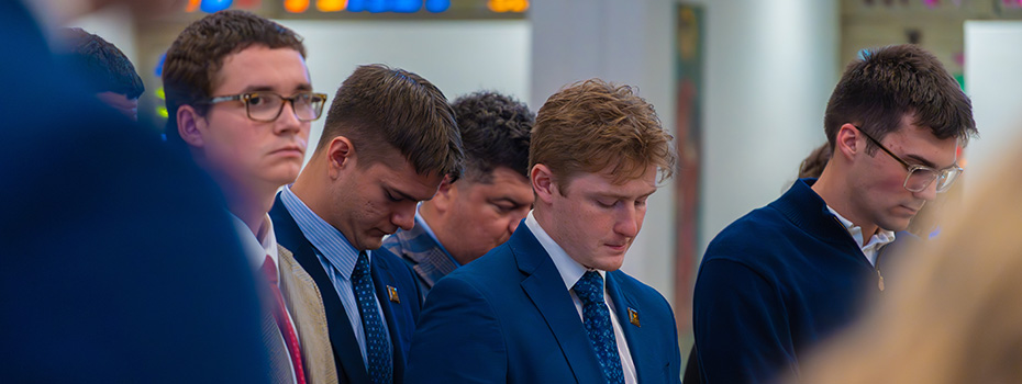 Prayer during Easter Mass.
