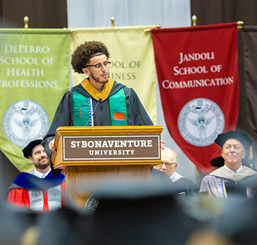 Anas Alami addresses his classmates