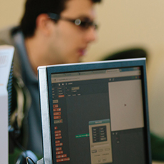 Student at a computer