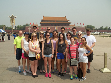 China Studies in Beijing China Studies students outside an ancient pagoda