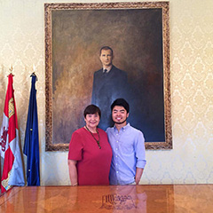 Dr. Alva Cellini and Mike Waseda in Salamanca, Spain
