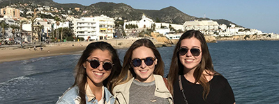 Students posing on the coast of Spain