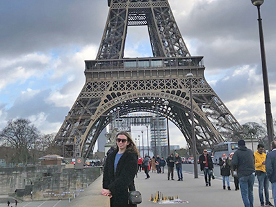 Sophia Wallace by the Eifel Tower in Paris