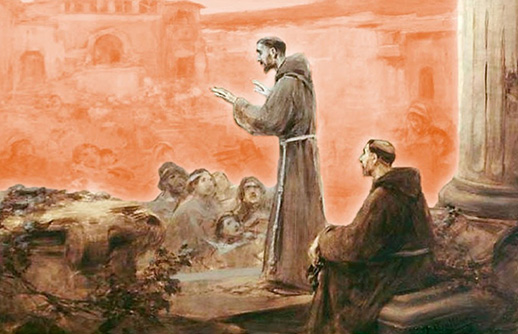 St. Francis speaks to public.