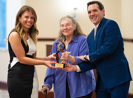 Sydney Labayewski, Mary Hamilton and Dean Chimbel, 2026 Woman of Promise
