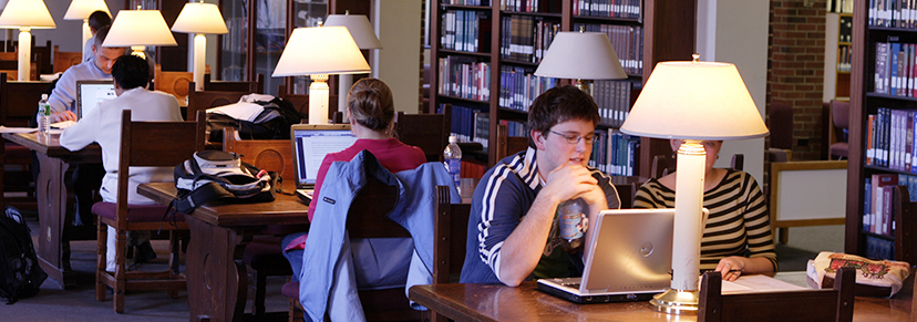 Students studying in the library
