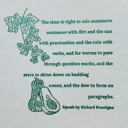Broadside created in the Writers and Publishers Room