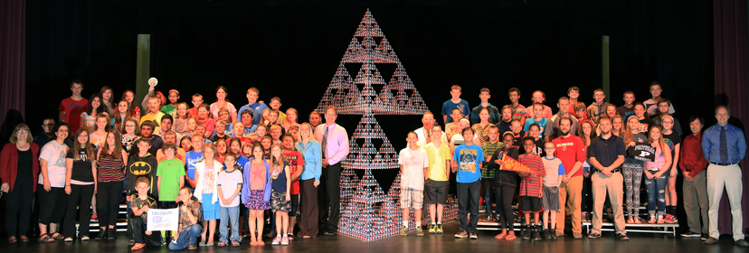 The world premier of a stage-6 Sierpinski Tetrahedron made from Zometool