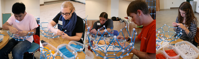 Building the meta-nodes Four students build meta-nodes.