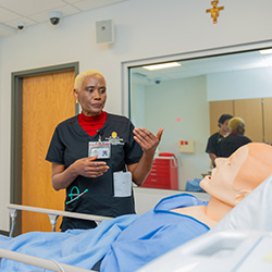 Female nursing instructor