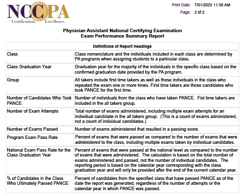 PANCE Summary Report July 2025 - page 2
