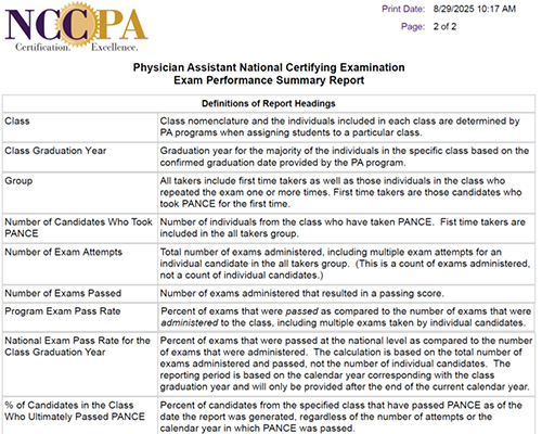 PANCE pass rate page 2