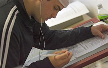 bv_proofing-web Student working on page layout at the BV