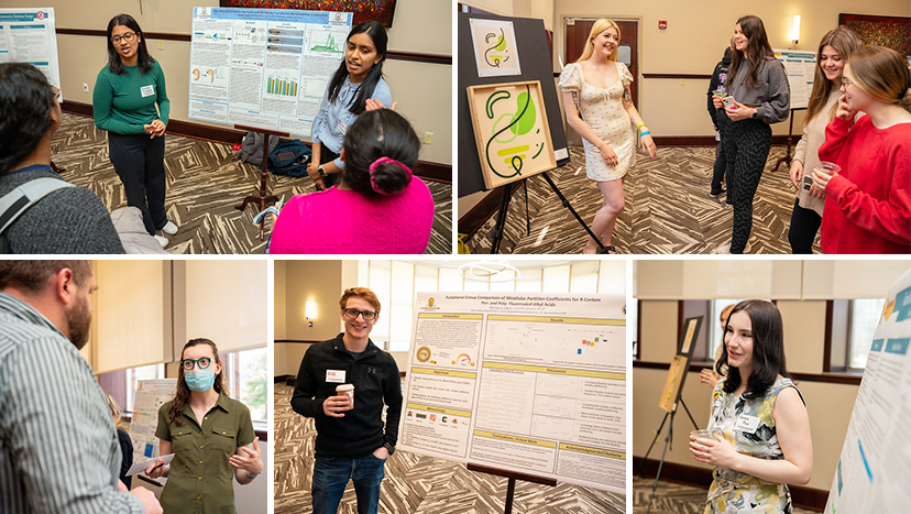 Collage of students with their projects