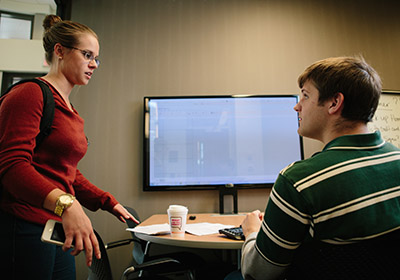 School of Business internships An intern in a business setting