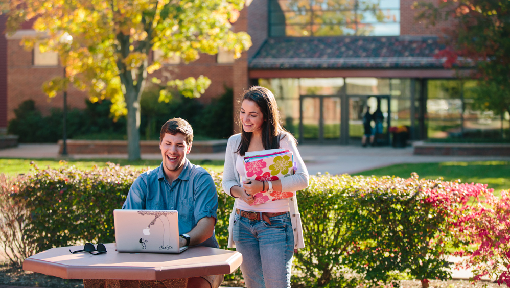 students outside Richter Center