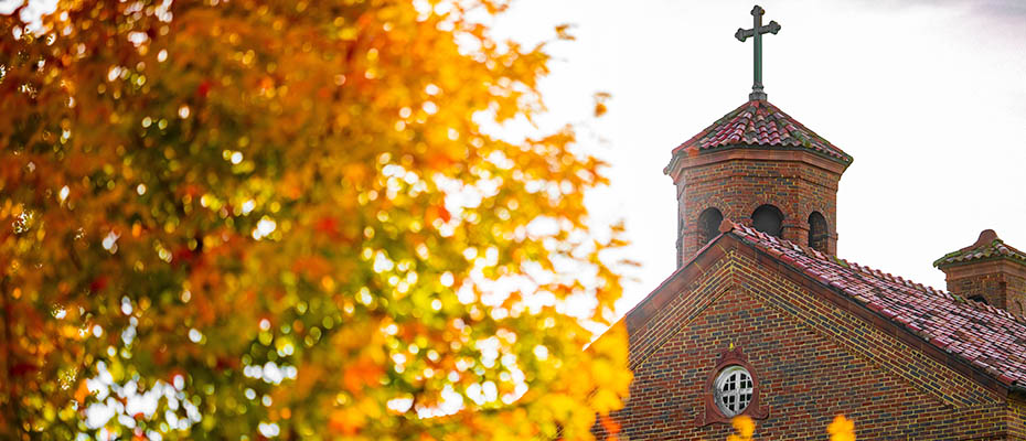 Bell tower in fall