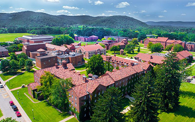 Aerial view of campus