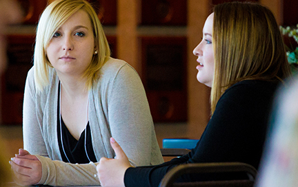 Attentive graduate students in a classroom