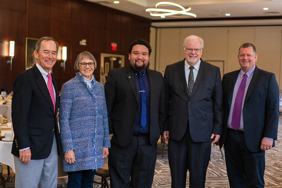Les and Eileen Quick, Jordan Mejia, Dr. Joseph Zimmer and Bob Van Wicklin. From left are Les and Eileen Quick, Jordan Mejia, Dr. Joseph Zimmer and Bob Van Wicklin.