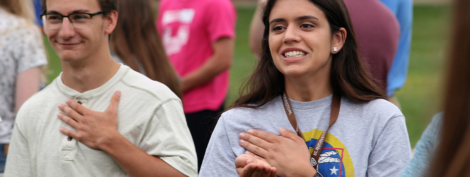 Two students at Orientation