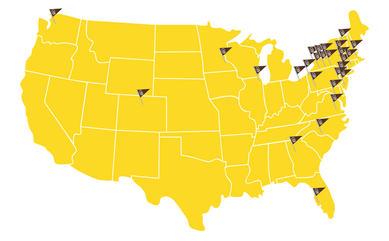 map of alumni chapters