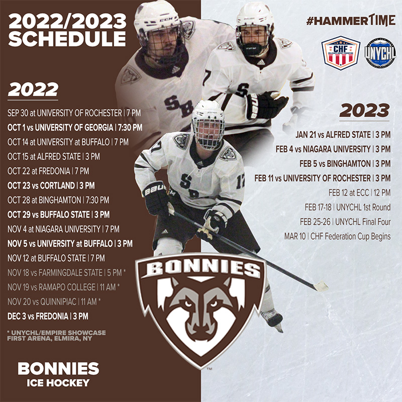 Hockey schedule sized