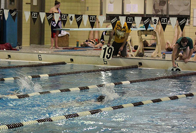 Swimmers in the Reilly Center pool