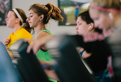 Students work out in the Richter Center