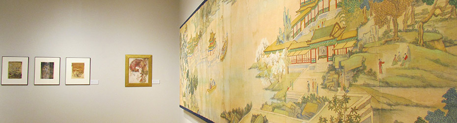 Partial view of the 20-foot Chinese scroll being exhibited at St. Bonaventure University's Quick Center