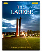 Cover image shows the university's main entrance close to sunset.
