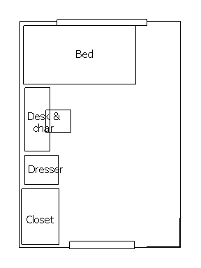 Layout of a room in Francis Hall