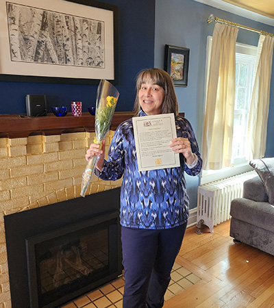 Dr. Rachel Harris with Zonta Yellow Rose