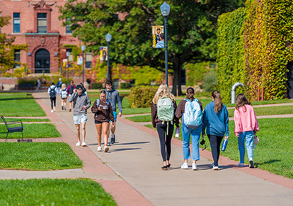 Students walking between classes.